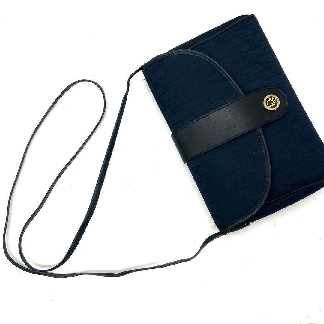 【極美品】Dior ショルダーバッグ トロッター ネイビー