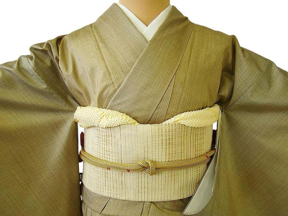 縞大島紬＆紬なごや帯・帯揚げ・帯〆セット（正絹）仕立上りTT1300ジーラ