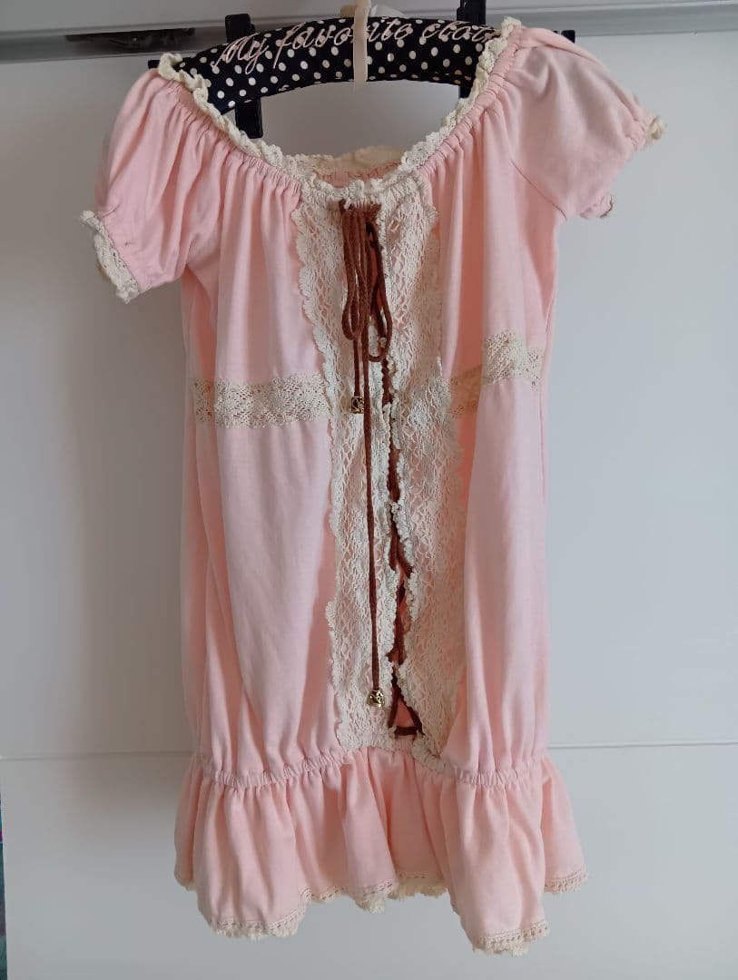 リズリサ　Liz Lisa ピンク オフショルダーチュニック 半袖