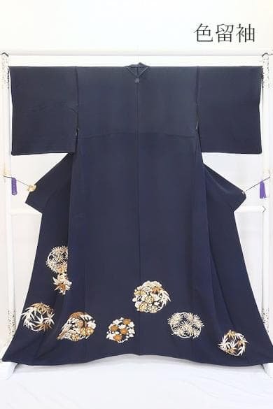 ★専用★美品 色留袖 藍鼠 笹 松 梅 花丸文 金彩加工 身丈159cm お洒落