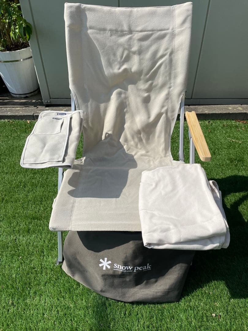 スノーピーク peak ローチェア30 アイボリー社外帆布交換シート付