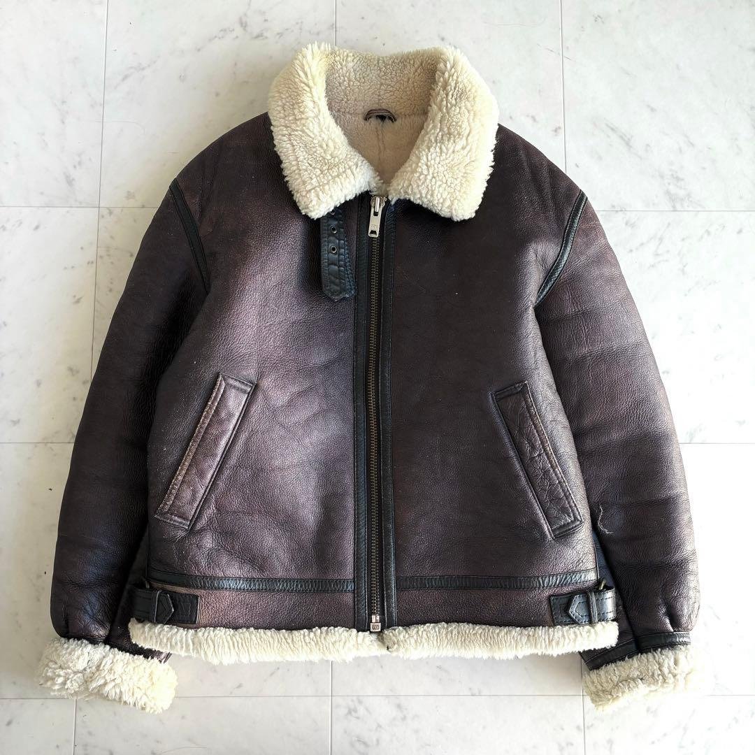 B-3フライトジャケット ヴィンテージ リアルムートン 羊革 ブラウン