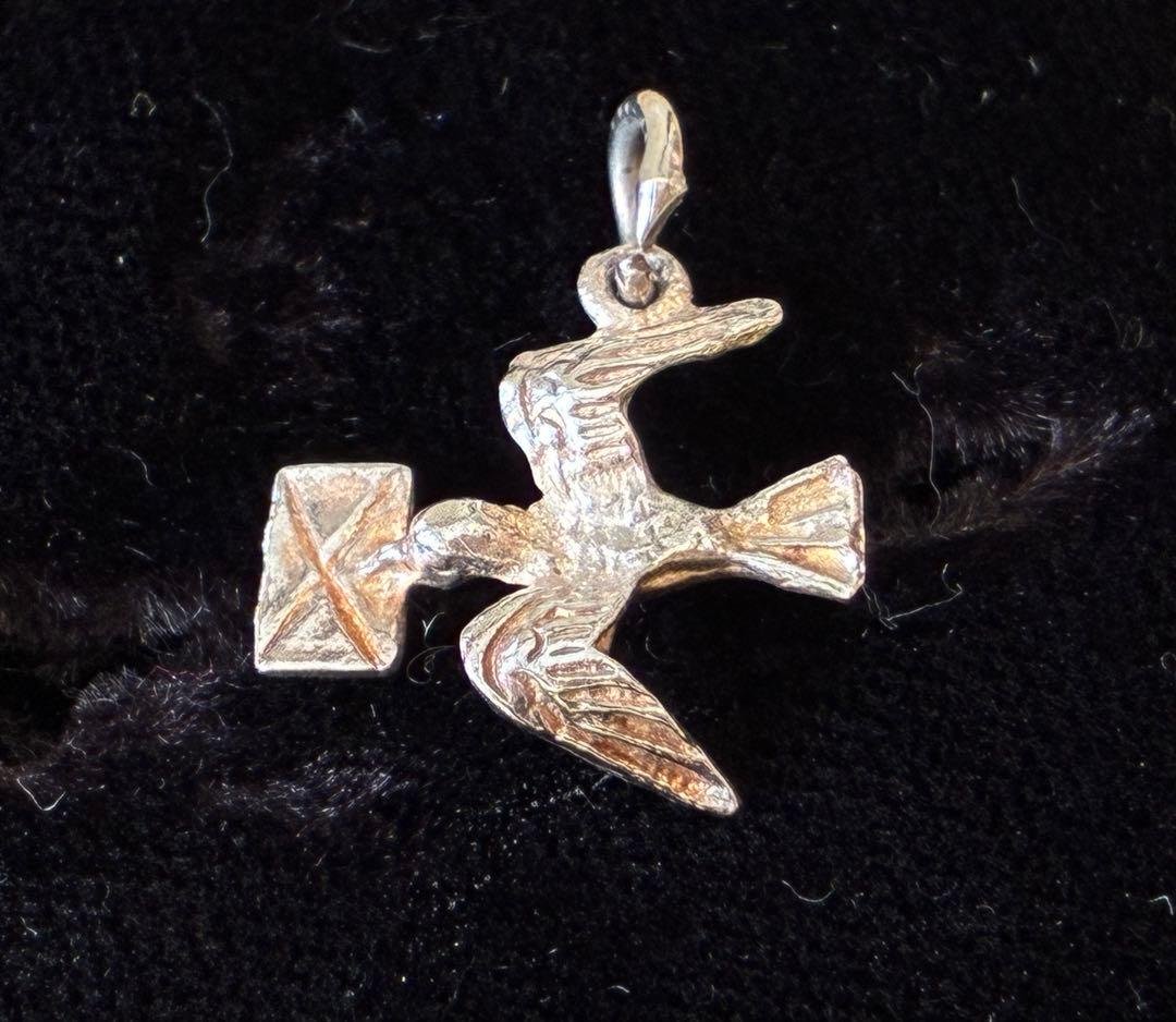 ヴィンテージ　シルバー　チャーム　ネックレス　鳩　バード　手紙　鳥　agete