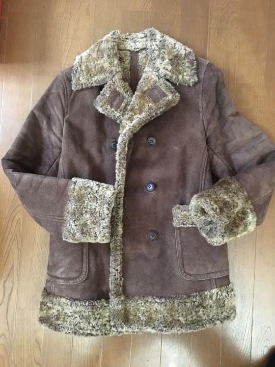 ぶんこ　ピーコート リアルムートン ピッグレザー スウェード 裏ボア