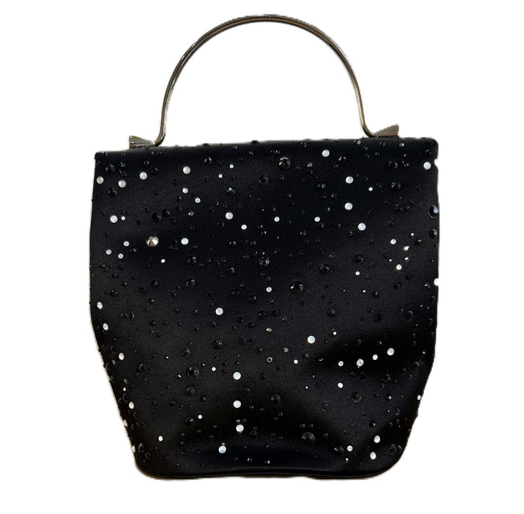 ジョルジオ・アルマーニ ハンドバック ビジュー装飾 中古美品 型崩れ少