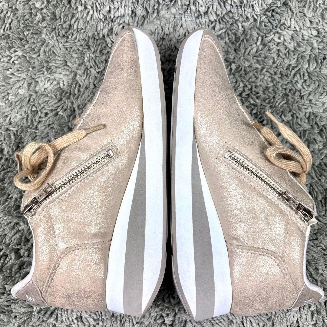 美品✨ノーネーム スピード ベージュ ゴールド 厚底 スニーカー 37 23.5