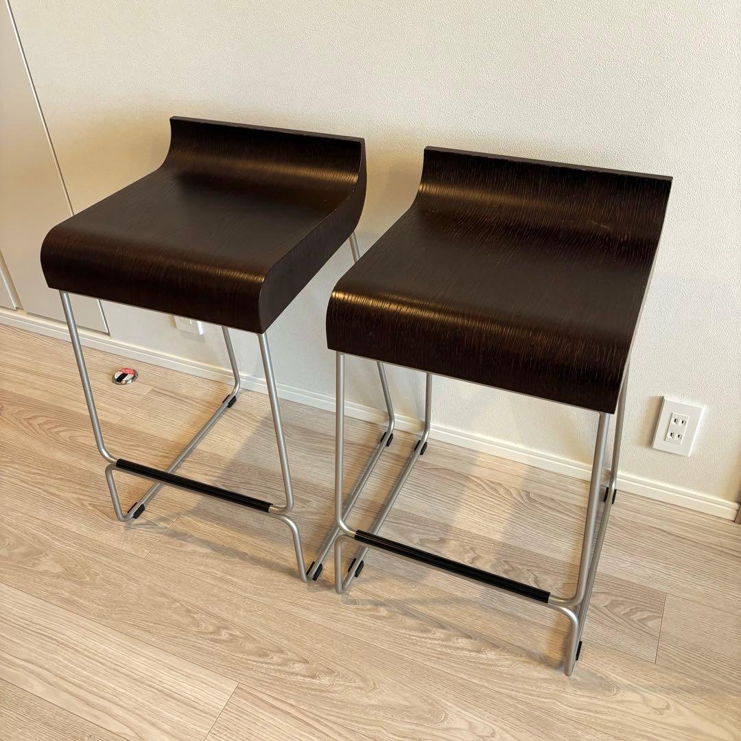 イタリア製 モダンハイチェア バースツール 2脚セット