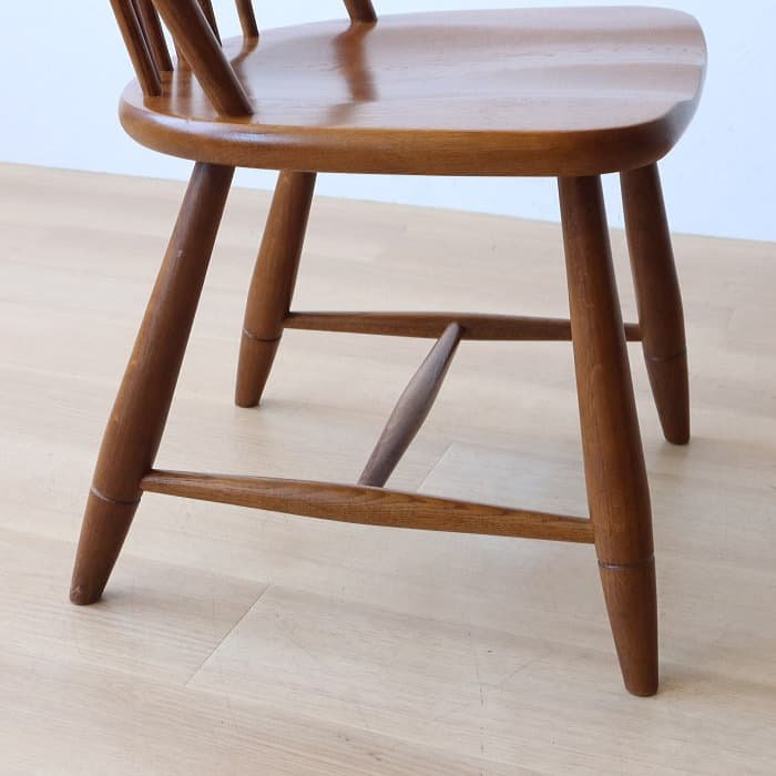 アンティーク 柏木工 ウィンザーチェア ナラ材 古家具 無垢材③