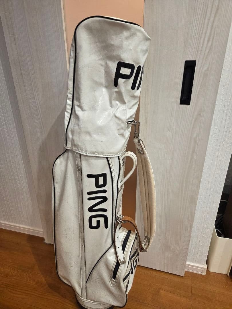 【中古年代物】PING ホワイトレザーキャディバッグ