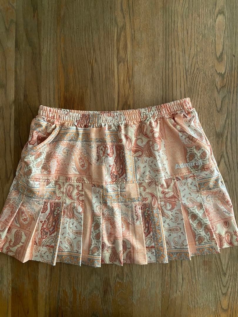 Admiral オレンジ プリント Tシャツ & スカート セット　Ｍ