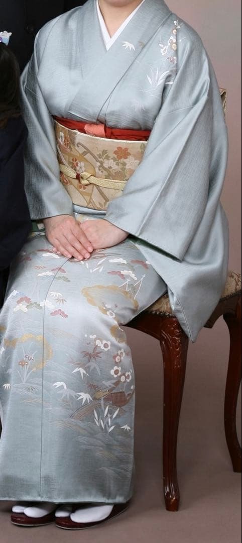 期間限定お値下げ！　クリーニング済み　正絹　訪問着 帯一式